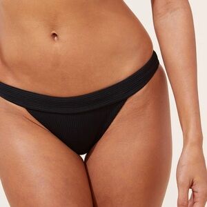 Andie Swim Banded Cheeky Rib Bottom Black